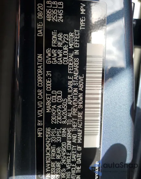 2021 Volvo Xc40 T5 Momentum z USA, uszkodzony, nr VIN YV4162UK3M2421566